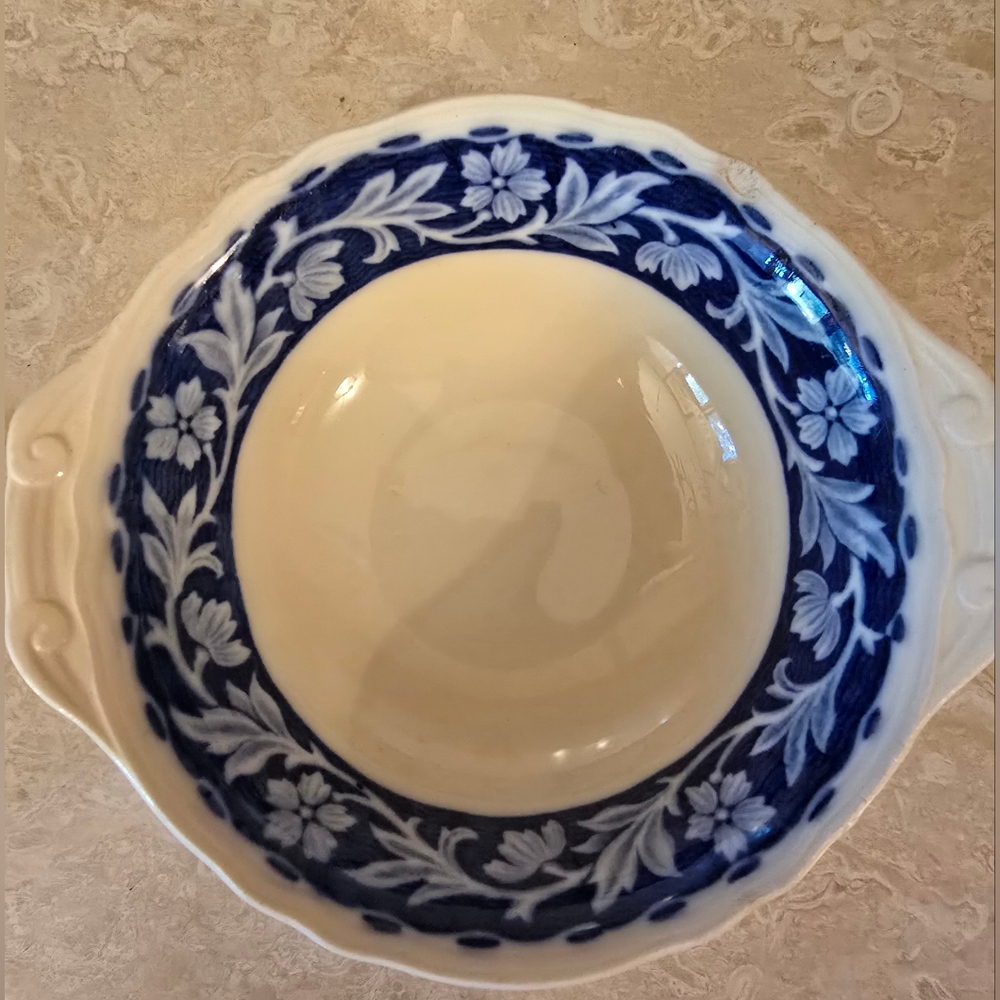 Vintage Elysian (Cream & Blue) bowl By W.H. Grindley & Co. England. 